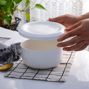 瓷盖子骨瓷碗带盖饭盒大号微波炉骨瓷保鲜碗日式泡面碗纯白大盖碗