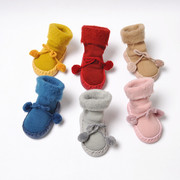 婴儿秋冬季纯棉加厚保暖地板袜子 宝宝0-1-3岁室内防滑学步袜套鞋