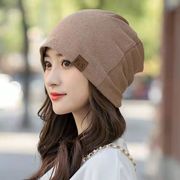 韩版春秋双层帽子女颗粒包头帽时尚休闲女外出帽堆堆帽月子家居帽