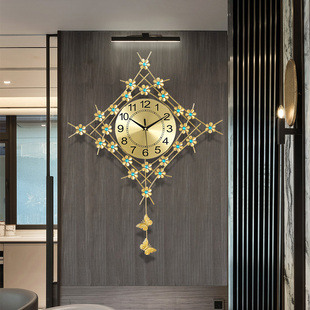 壁挂时钟表客厅家用现代简约时尚蝴蝶，款大气挂钟个性创意艺术装饰