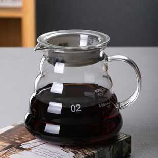 耐热玻璃咖啡壶云朵壶分享壶，滴漏咖啡过滤杯带刻度手冲咖啡具套装