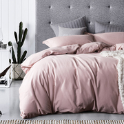 秋冬季纯色全棉磨毛四件套加厚保暖纯棉床单被套粉色双人床上用品