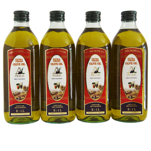 商超同款 希腊进口阿格利司特级初榨橄榄油冷榨1L*4瓶 食用油