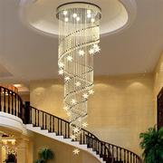 2023楼梯吊灯长吊灯现代简约客厅创意个性别墅复式环形楼梯灯水晶