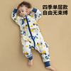 婴儿睡袋春秋单层薄款纯棉宝宝，睡衣夏季儿童分，腿空调房防踢被四季