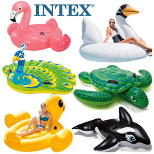 intex5652457527火烈鸟大乌龟，儿童游泳圈水上黑鲸鱼，充气海龟坐骑