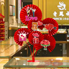 七夕布置情人节商场珠宝店铺门店场景氛围摆件桌飘纸扇花装饰
