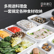 日本进口盘子家用厨房料理，盘火锅配菜备菜方盘菜盘食品级塑料托盘