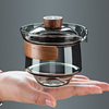 法风玻璃盖碗茶杯耐热防烫盖碗单个泡，茶碗大号功夫茶具茶碗带盖