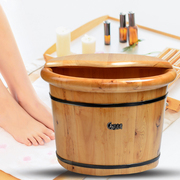 泡脚木桶足疗桶家用过小腿加高加厚带盖子木质洗脚盆木盆足浴