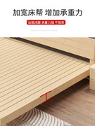 简易实木床大床超长超宽两米大床双人三人床，四人床家用床架排骨架