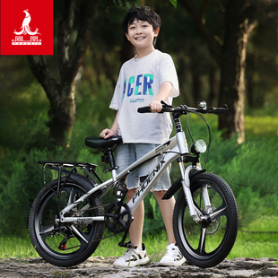 凤凰儿童自行车6-14岁男孩，小学生中大童，山地变速减震碟刹20寸单车