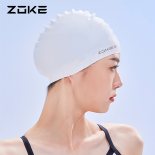 zoke洲克成人硅胶泳帽防水护发护耳，舒适不勒男女专业训练游泳帽