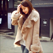 冬季通勤托斯卡纳皮草皮毛一体，外套长袖韩版女羊皮大衣