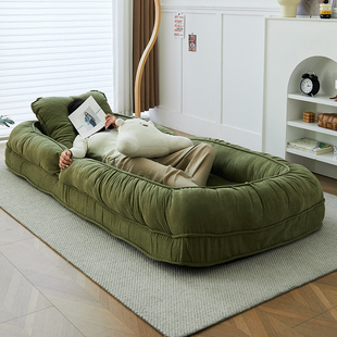 人类狗窝网红懒人沙发可躺可睡折叠卧室沙发床，两用单人沙发可拆洗