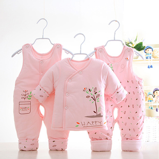 新生儿衣服秋冬季棉袄婴儿棉衣，套装加厚0-1岁男女宝宝冬装三件套