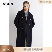 insun恩裳专选冬季舒适西装式，羊毛大衣