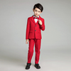 男孩花童西装长袖儿童小外套，红色韩版钢琴演出服，男童套装西服礼服
