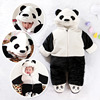 冬季加厚熊猫造型动物，哈衣宝宝连身衣爬服外出婴幼儿，爬服童装