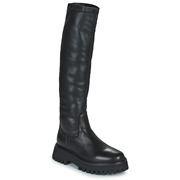 BRONX女靴松糕厚底显瘦圆头都市长筒皮靴黑色冬季24荷兰品牌
