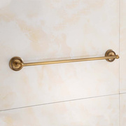全铜欧式浴室卫浴五金挂件黄铜仿古单层挂毛巾杆卫生间单杆毛巾架