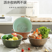 洗菜多功能双层沥水盆，家用神器菜篮，加厚厨房塑料碗筷蔬果通用篮