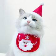 猫咪圣诞帽子围巾围脖，狗狗新年装扮头套斗篷，披风头饰宠物衣服