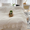 韩式床上4件套超柔公主风白色四件套全棉纯棉水洗棉花边床罩被套