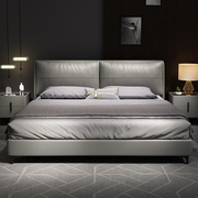 双虎家私意式极简科技布床，现代简约双人床轻奢ins主卧大床实木软