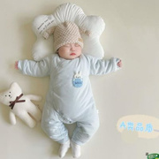 一06月婴儿衣服冬宝宝冬装棉衣套装连身衣连体衣加厚睡衣哈衣爬服