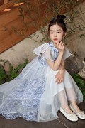 女童连衣裙夏款2024青花瓷，新中式国风旗袍裙，唐装裙生日裙子洋