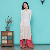 印度传统民族风女装米白色烫金印花纯棉中长款上衣秋季