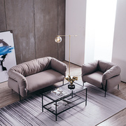 北欧简约现代工业风布艺沙发家用客厅小户型单双人沙发椅