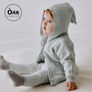 oakfamily毛衣婴儿外套宝宝，春装2024连帽，上衣男女儿童开衫针织