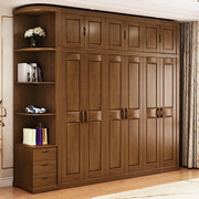 实木衣柜中式对开门现代简约卧室经济橡木套房3456门大衣橱储物柜
