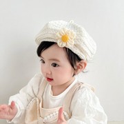 儿童贝雷帽可爱超萌春秋女孩，洋气韩版公主蕾丝，6-18月宝宝花朵帽子