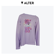 ROLLING ACID 设计师品牌 关于小熊 不对称渐变紫色长袖T恤