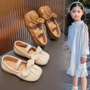 女童皮鞋夏季2024儿童软底，单鞋宝宝洋气，浅口公主鞋配礼服小童