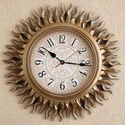 太阳欧式简约钟表创意，挂钟个性家用时尚时钟潮流，客厅表静音石英钟
