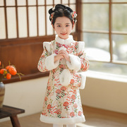 唐装古装公主裙女宝宝加绒冬装裙子女童儿童冬季连衣裙旗袍中国风
