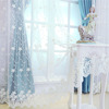 韩式双层公主蕾丝绣花粉色窗纱，遮光卧室婚房女孩房窗帘成品