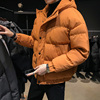 卡宾男士冬季面包服羽绒棉外套，短款加厚棉衣橘色潮流棉服