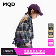 QMQD男童衬衫外套春秋款宝宝春季儿童中大童学院格子长袖衬衣