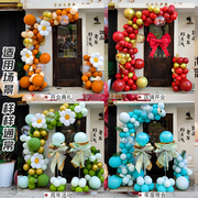 五一开业周年庆气球链立柱，气氛装饰场景，背景墙布置瑜伽美容院