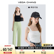 vegachang纯色吊带背心女2024年夏季修身显瘦内搭针织打底衫