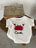 韩版ins婴幼童装卡通棉短袖t恤夏季宝宝可爱螃蟹休闲圆领套头上衣