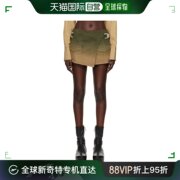 香港直邮潮奢 Dion Lee 女士 绿色裹身牛仔短裙 A1401R23