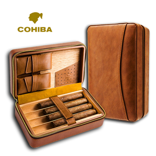 cohiba高希霸雪茄盒保湿盒，便携式烟盒旅行套装，打火机雪茄剪送礼