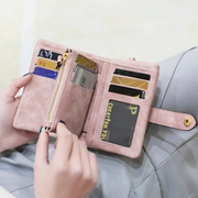 米印钱包女短款ins简约2024学生韩版可爱两折叠多功能零钱包