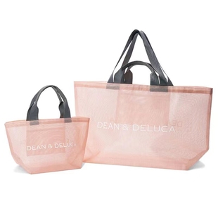 日本夏季DD粉色网纱单肩包大容量少女心户外沙滩包手提购物袋